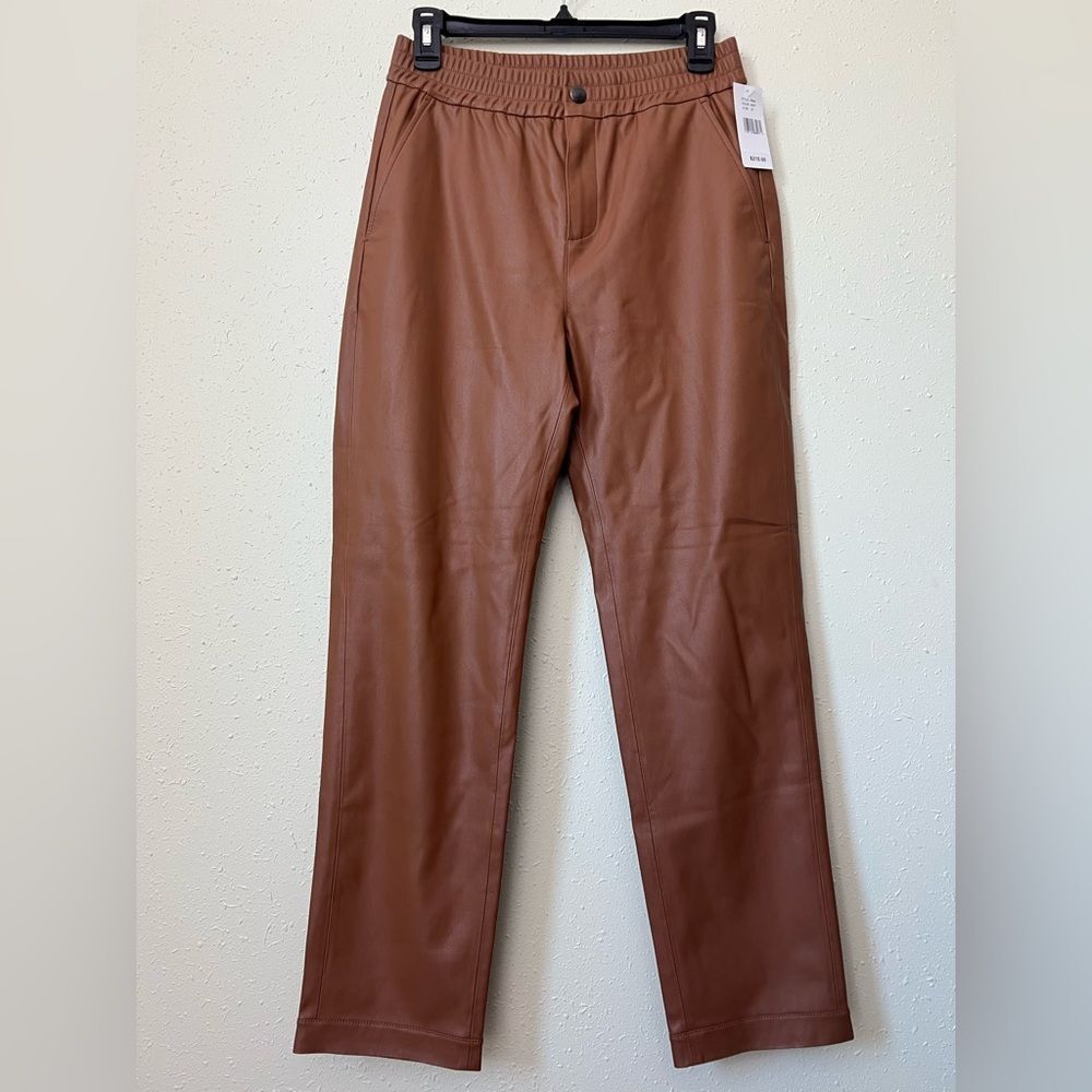 NWT AG Faux Leather Crop Pants Caramel Size 27